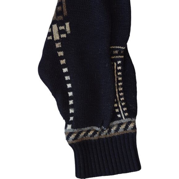 Vintage Mexx Geometric Knit Sweater Navy Gray Wool Blend Men's M - Picture 8 of 8